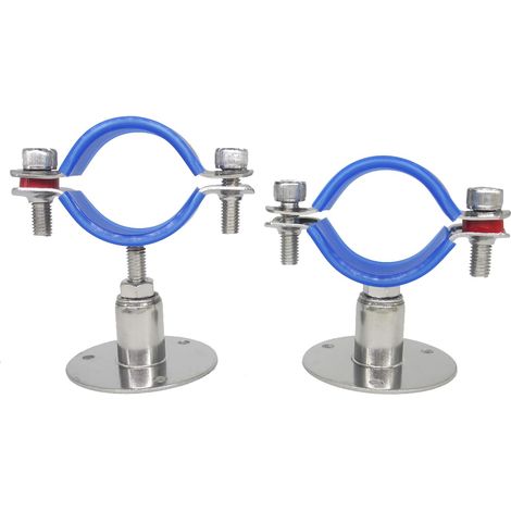 Set mit 2 Wandhalterungen, Edelstahl, verstellbar, Klemmen, für 45-48 mm Rohre (1/5)