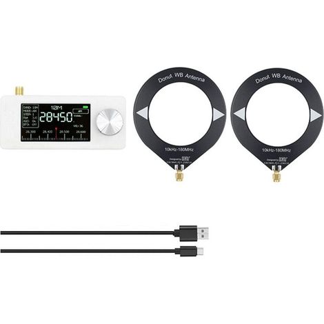 Radio de banda completa SI4732 con antena de bucle de 10 kHz a 180 MHz, receptor AM/FM portátil LSB, interfaz USB y SMA. (1/2)