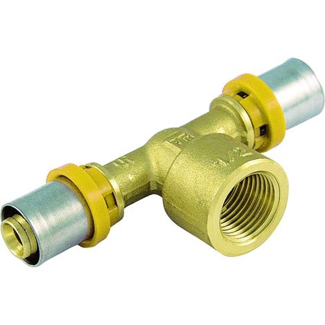 RACCORDO A T FEMMINA PER TUBO MULTISTRATO A PRESSARE PER GAS MODELLO AL-COBRAPEX 1ø32   TIEMME RACCORDERIE SPA