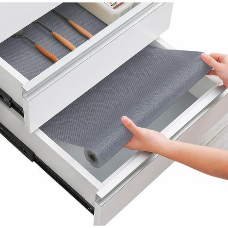 Tapis Fond de Tiroir - Rouleau Antiderapant pour Tiroir de Cuisine - Protection pour Frigo, Placard, Meuble et Interieur - 60 x 500 cm (1/5)