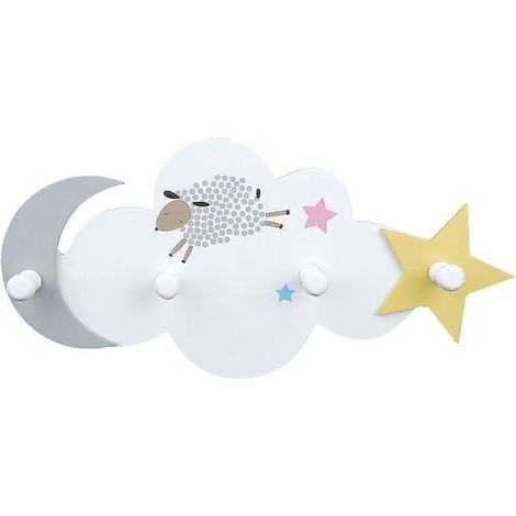 Wandpaneel aus Holz mit Cartoon-Motiven, Kleiderhaken, ideal für Schlafzimmer, Badezimmer, Wohndekoration, multifunktionales Set. (1/5)