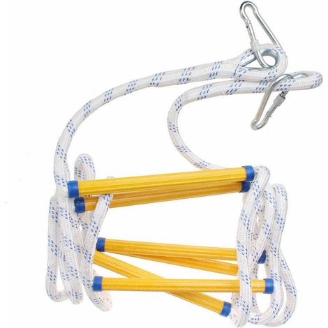 Feuerleiter aus Seil, robuste Feuersicherheitsleiter mit Karabinern, 3 m (1/5)