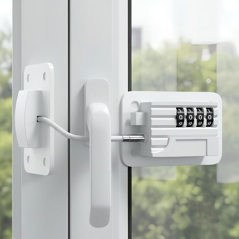 2 Pièces Serrure de Réfrigérateur avec Code sans Perçage, Serrure d'Armoire avec Bandes Adhésives et Vis pour Réfrigérateur Armoire Tiroir Fenêtre (1/5)