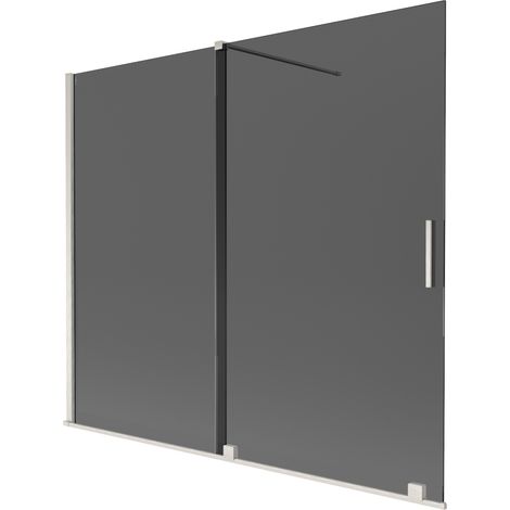 Mexen Velar paroi de douche 2 volets coulissants 180 x 150 cm, graphite, nickel brossé - 896-180-000-41-97 (1/2)