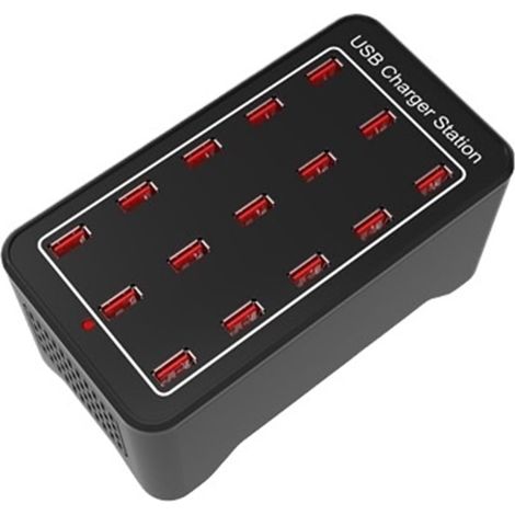 Chargeur USB 50/100/150W, 10/15/20/25/30 Ports, HUB Universel Mural, Station De Charge Rapide for Téléphone Portable, Adaptateur d'alimentation Sécurité Rapide(15-Port USB(100W)) (1/5)