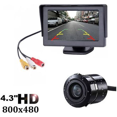 Kit Camera Recul Sans Fil - Ecran LCD 4.3 Pouces - Angle Vision 170 Degres - Pour Voiture Camion Fourgonnette - 1 Unite (1/2)