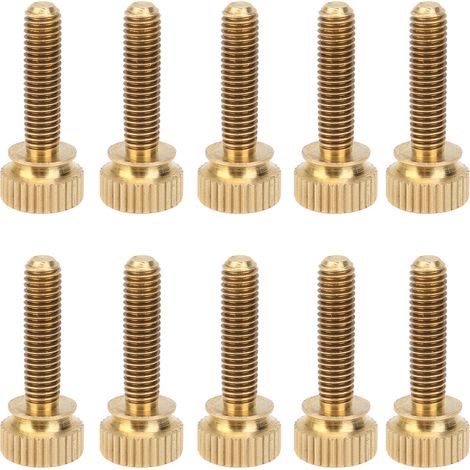 50 vis moletées plates à tête ronde en cuivre pur antidérapantes pour fournitures industrielles (M5 x 20 mm) (1/5)
