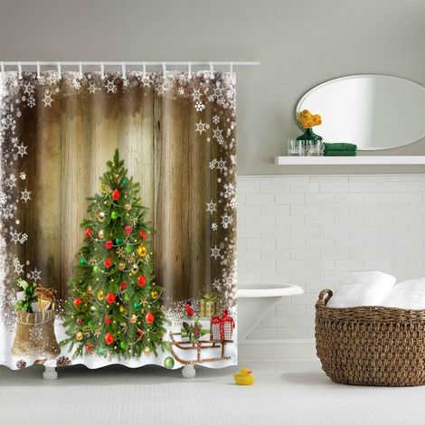 Weihnachtsaccessoires Wasserdichter Duschvorhang aus Polyester
