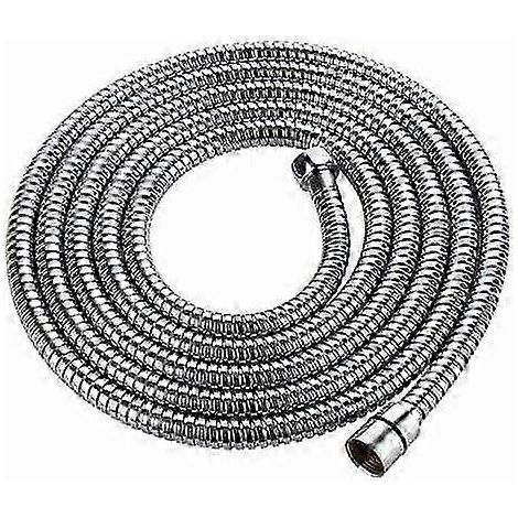 Flexible de douche de 3 m avec double protection anti-torsion. Flexible de douche de haute qualité, tube en acier inoxydable, anti-torsion, extrêmement flexible, 1/2 pouce, chromé. (1/5)