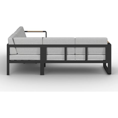 Mömax Dining-Loungeset Aruba Hellgr. /Schwarz Outdoorstoff/Metall (1/5)