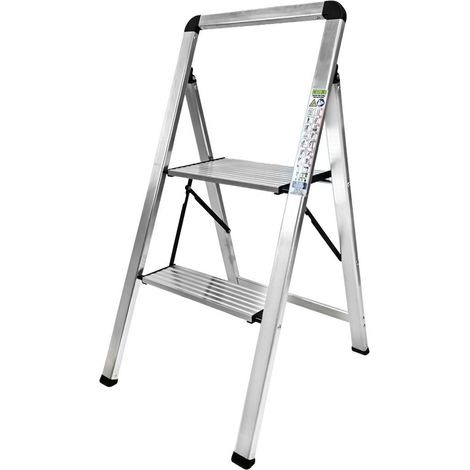 Escalera plana aluminio 2 peldaños (1/5)