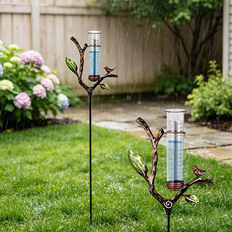 Pluviomètre pour jardin : hauteur 87 cm, pluviomètre en verre, capteur de pluie, pluviomètre résistant au gel pour le jardin (1/5)