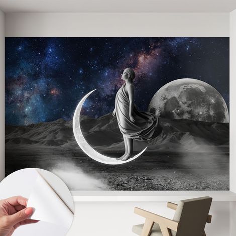 Papier peint adhésif autocollant pour salon chambre à coucher peint imprimé pour mur Rêves nocturnes 152x104 cm (1/5)