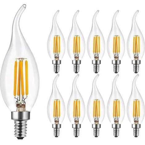 Ampoules LED - Culot E14 - Lot de 10 - 4 watts - Blanc chaud 2700 K - Non dimmables (1/4)