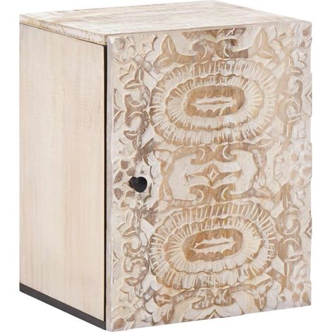 Badezimmer Hängeschrank Weiß 38 x 33,5 x 48 cm Massivholz Mango vidaXL