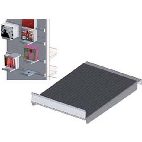 1PZ PIANETTO IN LAMIERA CON TAPPETINO IN GOMMA VERNICIATO GRIGIO RAL 7035 - mm.200 l.x300 p.