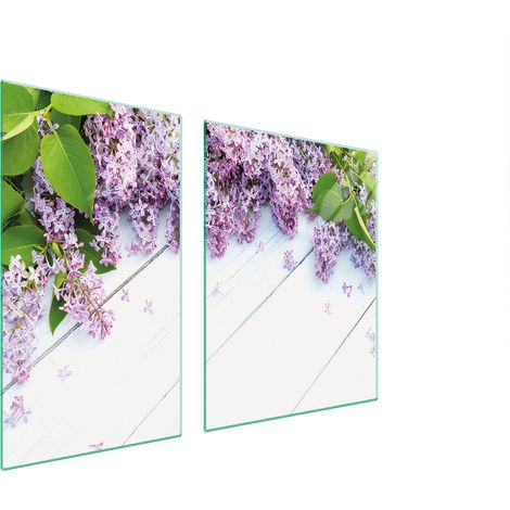Assiette en verre et planche à découper 100x52 lilas (1/5)