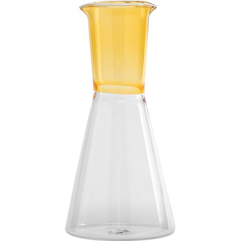 Zafferano Caraffa Bicolore Collezione Classy in Vetro Borosilicato Soffiato a Mano Giallo Oro e Trasparente per Tavola Elegante e Raffinata