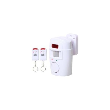 Kabelloser Bewegungsmelder-Alarm für Gartenhäuser – Haussicherheit – Batteriebetrieben – Geeignet für Sommergaragen und Wohnwagen – Mit 2 Fernbedienungen – Crezuo