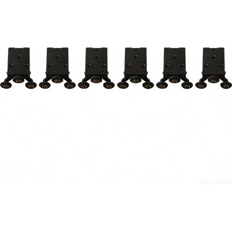 6 Kit de roulettes pour porte coulissante avec fonctionnalité améliorée pour l'organisation de placard (moyeu de roue supérieure)