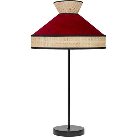 Tischlampe Alto Fabrizio 1xe27 Natur/rot 61x30x30 cm