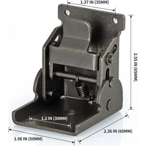 4PCS (Noir pistolet) Support pliant robuste, pieds de table, charnière autobloquante à 90 degrés, support mural, 200 g chacun (1/4)