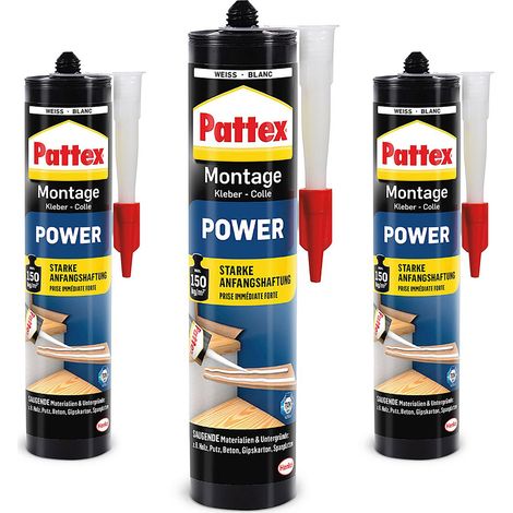 Pattex Montagekleber PXP37 Power 370g - Kraftkleber - 3 Stück (1/3)