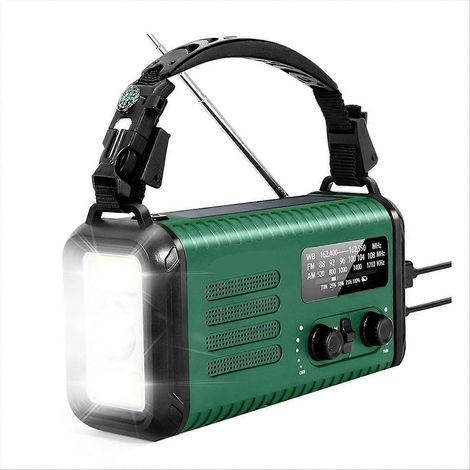 20.000 mAh Solar-Notfallradio mit Handkurbel, NOAA/AM/FM-Empfang, Handy-Ladegerät, Lampe, Taschenlampe und SOS-Funktion (1/5)