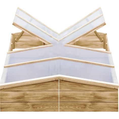 Serres de Jardin Serres d'hivernage Serres tunnel 2 pcs Bois de pin imprégné 200x50x35 cm NSME2996 (1/5)