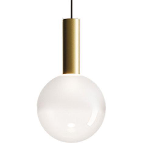 Zafferano Lampada a sospensione Sfera LED 8W 3000K Oro e Vetro Borosilicato Soffiato a bocca, Dimmerabile TRIAC, Altezza totale 328 cm, IP40