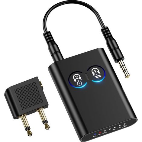 Adattatore Bluetooth，Ricevitore/trasmettitore Bluetooth 5.2，Jack da 3,5 mm，per 2 cuffie，Doppia connessione (1/5)