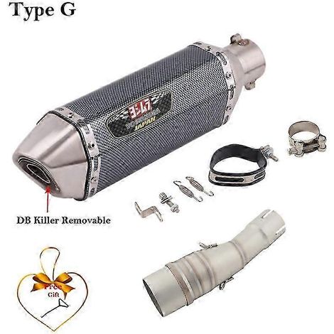 Sistema De Escape Para Motocicleta, Silenciador Modificado, Tubo De Enlace Medio De Carbono, 51mm, Para Yamaha Xmax 250, 300, Xmax250, Xmax300, 2017 -( Type G) (1/5)