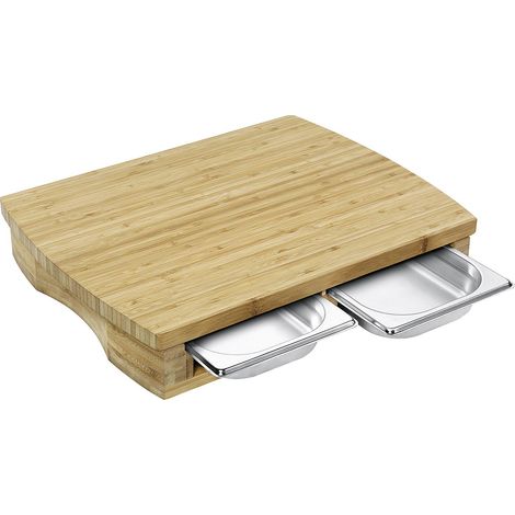 Zassenhaus Schneidebrett mit 2 Tabletts, Bambus/Edelstahl, 46 x 35 x 8 cm (1/5)