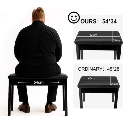 Piano Stools 54x34x45CM Piano Stool Faux Leather Keyboard Bench with Storage Multi-Purpose Stool for Piano Stool Storage (54x34x45CM) (1/5)
