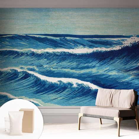 Carta Da Parati con design moderno - con motivi moderni - Fotomurali in TNT Soggiorno Camera De Letto Sala Ufficio Onde del mare 312x219 cm (1/5)