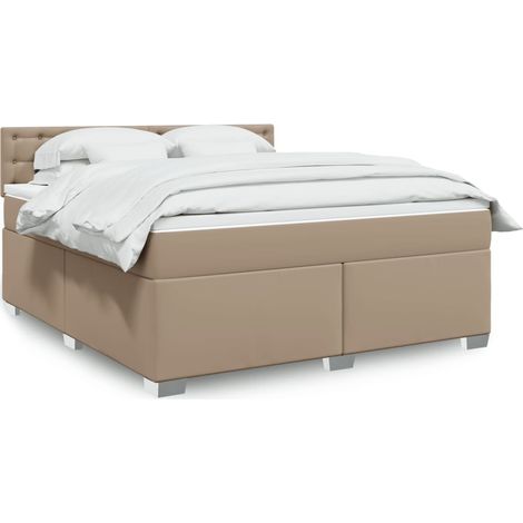 Boxspringbett Matratze Cappuccino-Braun 180x200 cm Kunstleder (1/5)