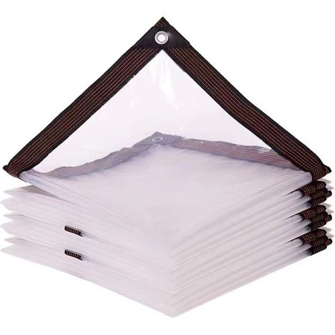 Bâche Transparente Imperméable Vinyle 3x8m, Protection Pluie & Vent avec Œillets, Toile de Couverture pour Poulailler, Pergola, Terrasse, Abri de Jardin, Plantes et Extérieur (1/2)