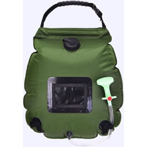 Solarbeheizte Duschtasche für den Außenbereich, tragbare Badetasche, 20 l, schwarz (1/5)