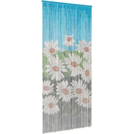 Rideau moustiquaire coloré pour porte, 200 x 90 cm, en bambou.