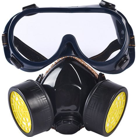 Professional gas mask, activated carbon painting respirator with 2 filters for protection against dust, pesticides, formaldehyde, and colored lacquer. (1/3)