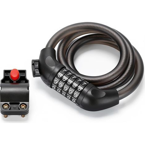 Chaîne Cadenas Vélo 5 Chiffres avec Fiche Épaissi de Niveau Sécurité Élevé, Robuste en Alliage de Zinc, Chaîne Antivol Vélo 120 CM, Serrure de câble pour Vélos, trotinette electrique (1/5)