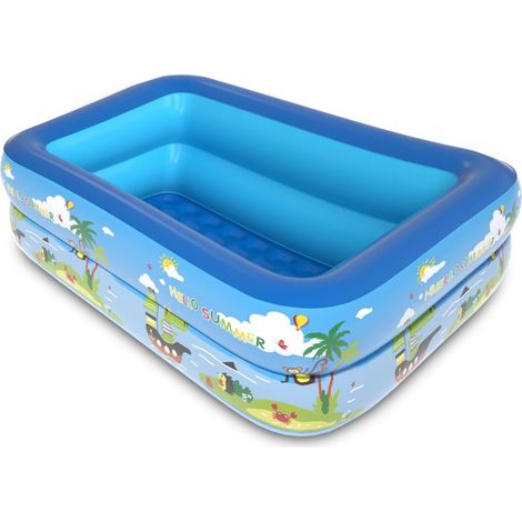 Piscine Enfant,Piscine Gonflable Carré,Pataugeoire Gonflable,Piscine Pataugeoire,Pataugeoire Carré,Piscine Gonflable Enfant,Piscine d'eau pour Enfants Intérieur et Extérieur (1/5)