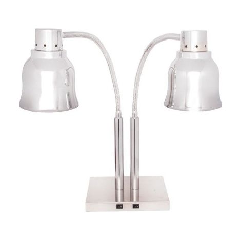 Lampe chauffante sur pied - Chromée / Double - long. 270 mm - Sofraca