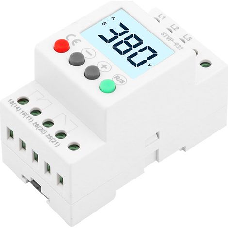 Protecteur de Phase Triphasé AC 380V LCD, Surveillance Surtension/Sous-Tension/Séquence/Perte de Phase pour Moteurs d'Ascenseur/Climatisation (1/5)