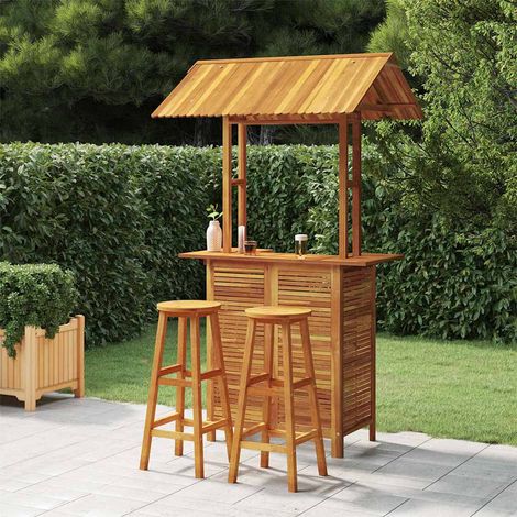 Ensemble de bar de jardin 3 pcs-Bar d'extérieur Bois d'acacia solide 879366 (1/5)