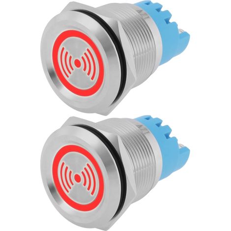 Lot de 2 Avertisseurs Lumineux LED étanches 12 V 22 Mm Voyant Lumineux Intermittent pour Panneau de Commande électrique (1/5)