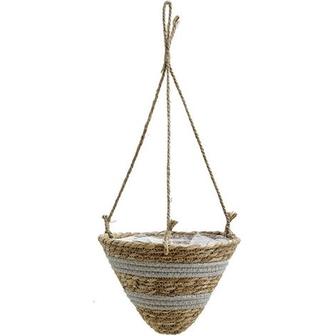 Pot de Fleurs à Suspendre en Corde de Jute, Suspendu Panier Tissé, Pots de Plantes, Jardinière Suspendue en Corde, Panier Jardinière Suspendue Pot pour Plantes, Intérieure ou Extérieure(Gris K) (1/5)