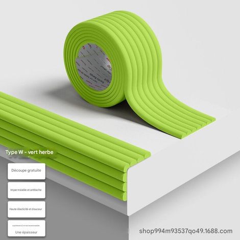 Bandes de sécurité enfant - Autocollants de sécurité pour la maison - Forme en W - Vert gazon, 5 m (1/5)