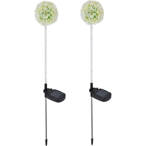 2-teiliges Solar-Löwenzahnlampen-Set mit 6 mehrfarbigen weißen LEDs für Garten, Terrasse, Balkon, Rasen und Außenbereich (1/5)