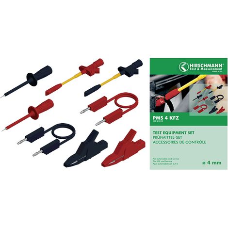 SKS Hirschmann PMS 4 KFZ Messleitungs-Set Lamellenstecker 4 mm Lamellenstecker 4 mm 1.50 m Schwarz,